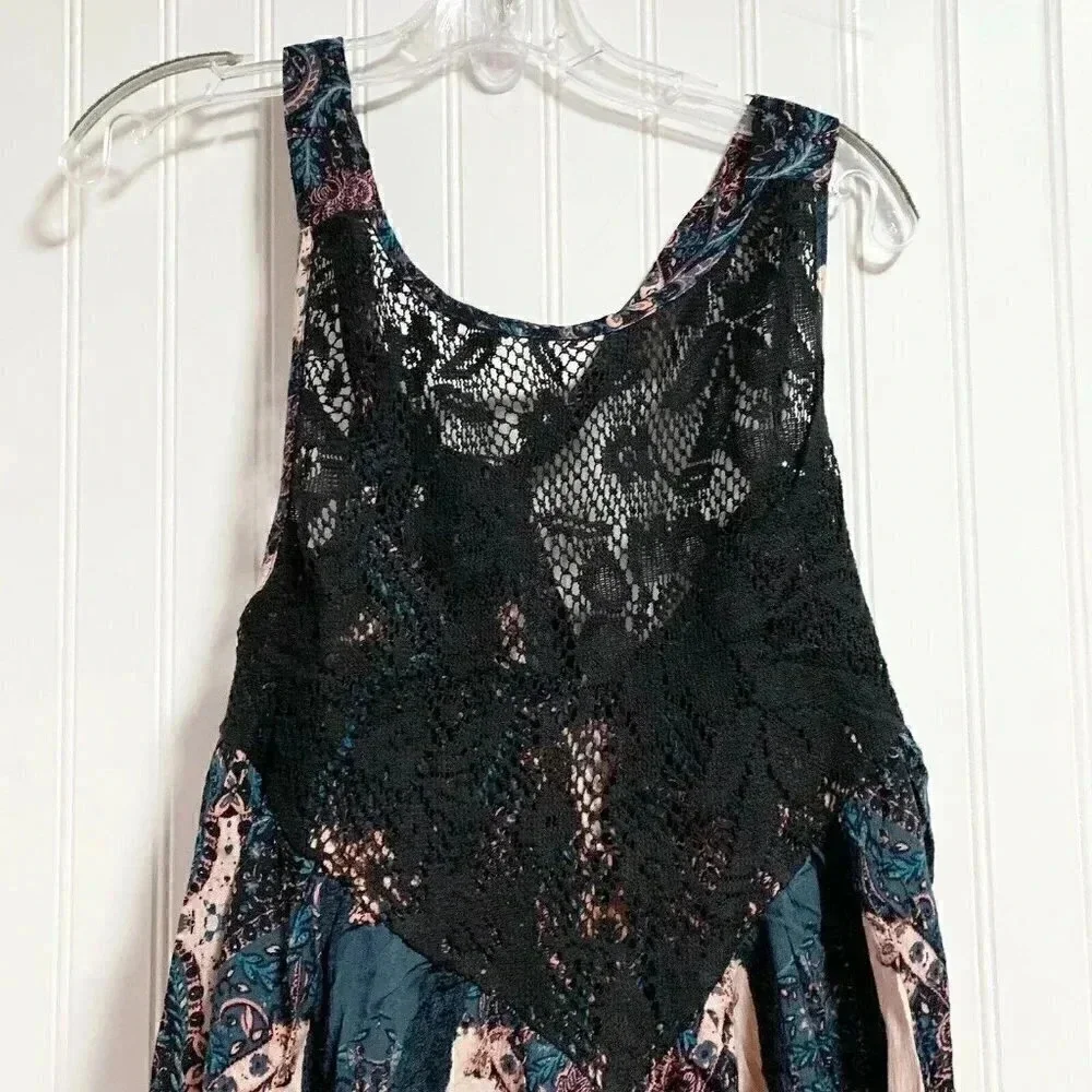 FREE PEOPLE Black Count Me In Trapeze  Tank Top